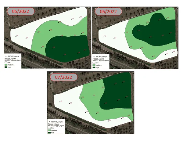 Captura de ecrã da app iAgro: Mapas de vigor