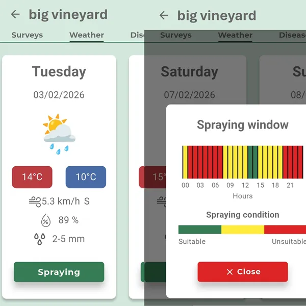 Captura de ecrã da app iAgro: Previsões meteorológicas