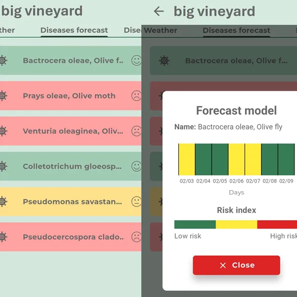 Captura de ecrã da app iAgro: Previsão de doenças e insetos